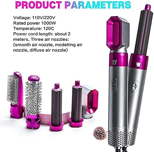 5-in-1 Hair Styler Brush – Dryer, Curler, Volumizer, Straightener