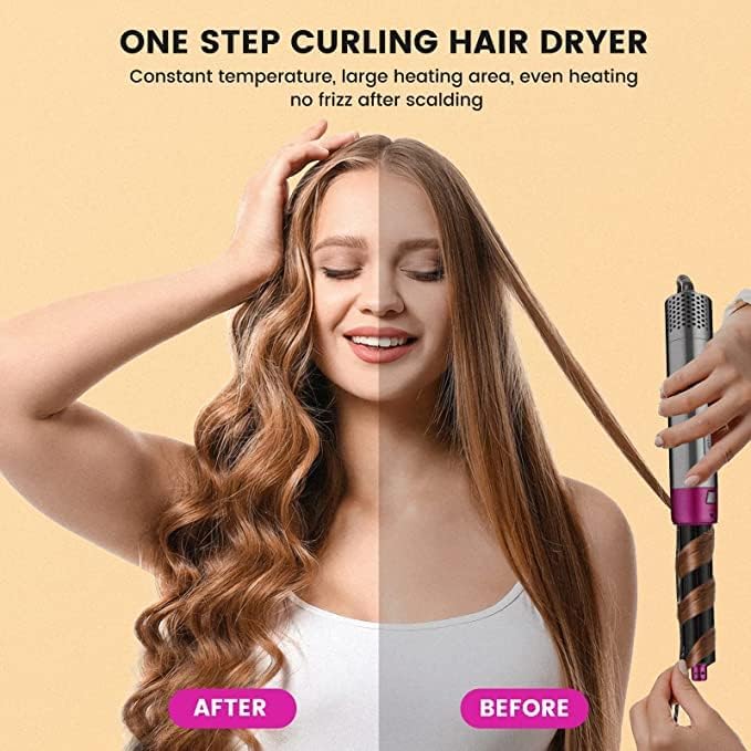 5-in-1 Hair Styler Brush – Dryer, Curler, Volumizer, Straightener