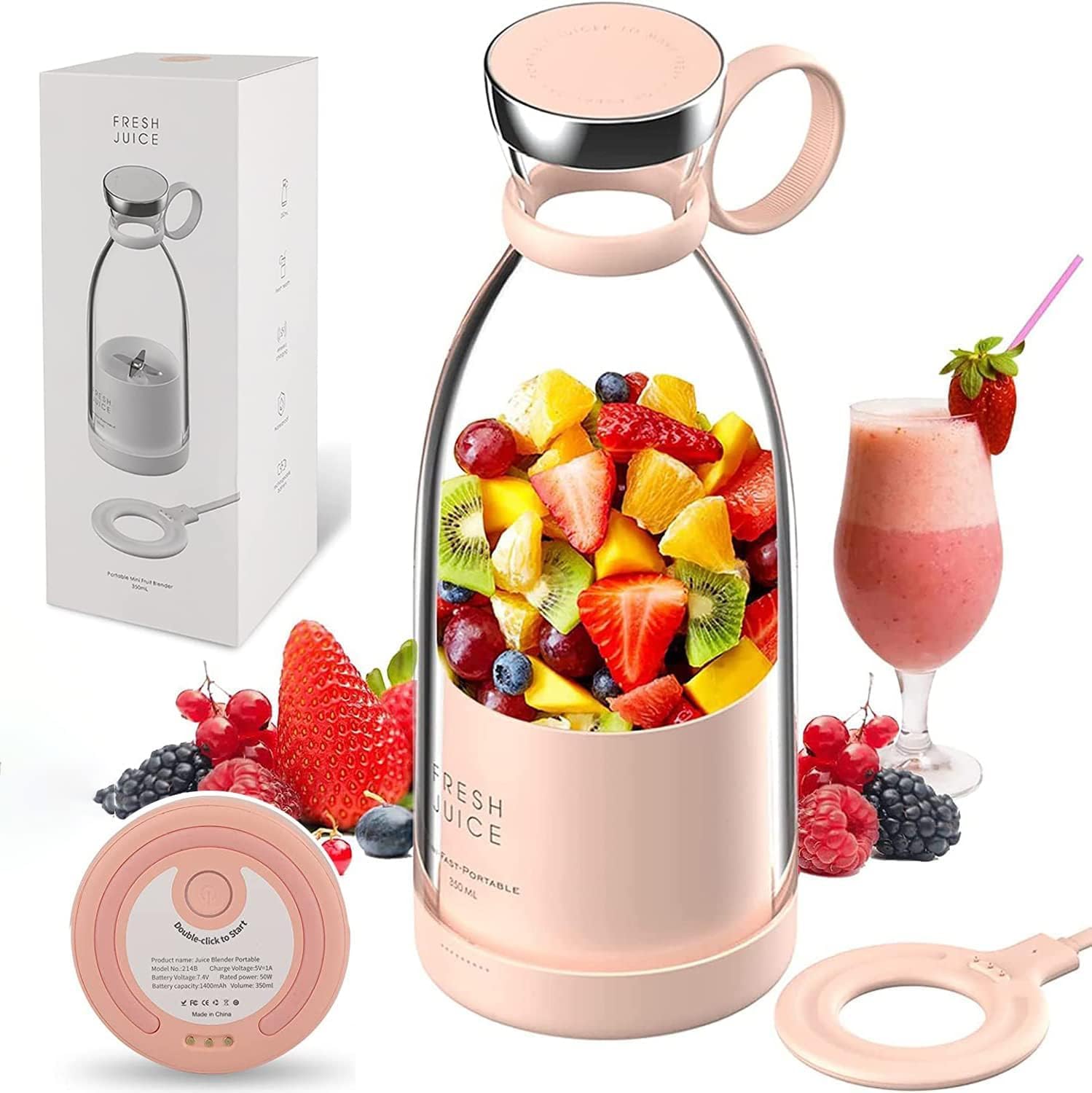 Portable Blender,Fresh Juicer Personal Size Blender,Battery Powered USB Blender