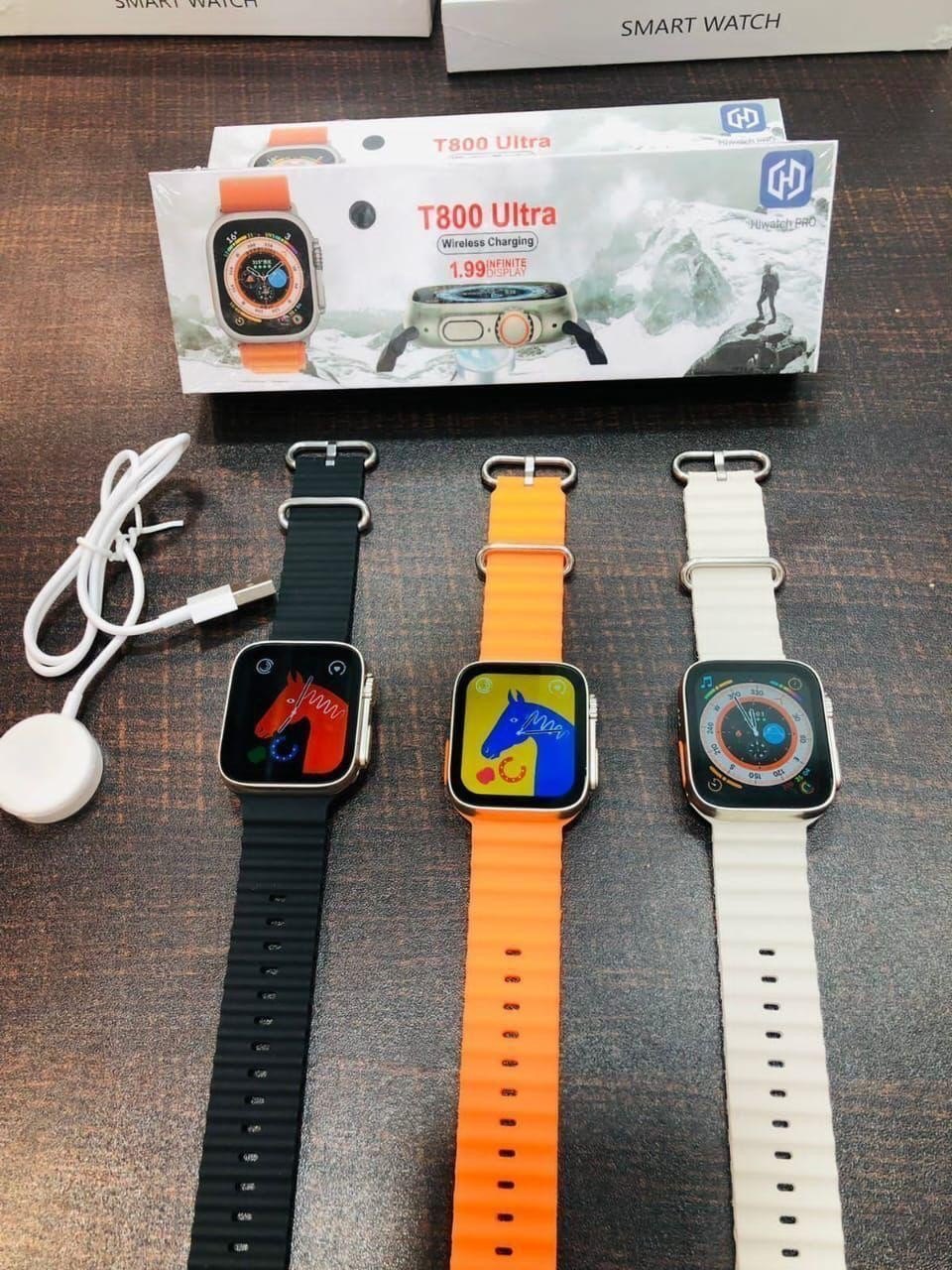 Hiwatch Pro Black T800 Ultra Wireless Charging Smart Watch