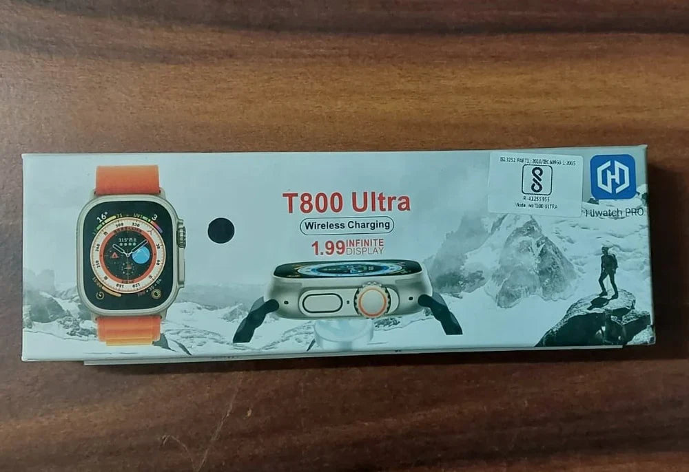 Hiwatch Pro Black T800 Ultra Wireless Charging Smart Watch