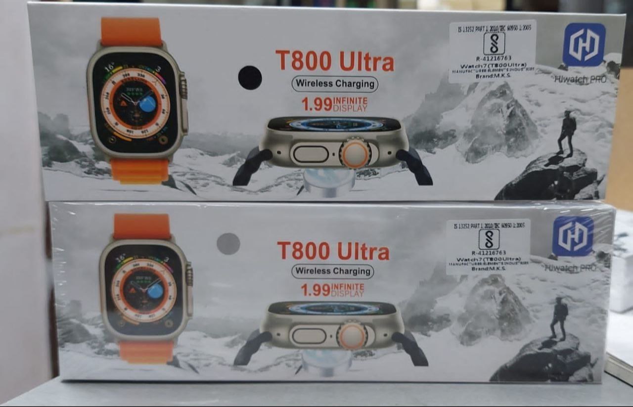 Hiwatch Pro Black T800 Ultra Wireless Charging Smart Watch